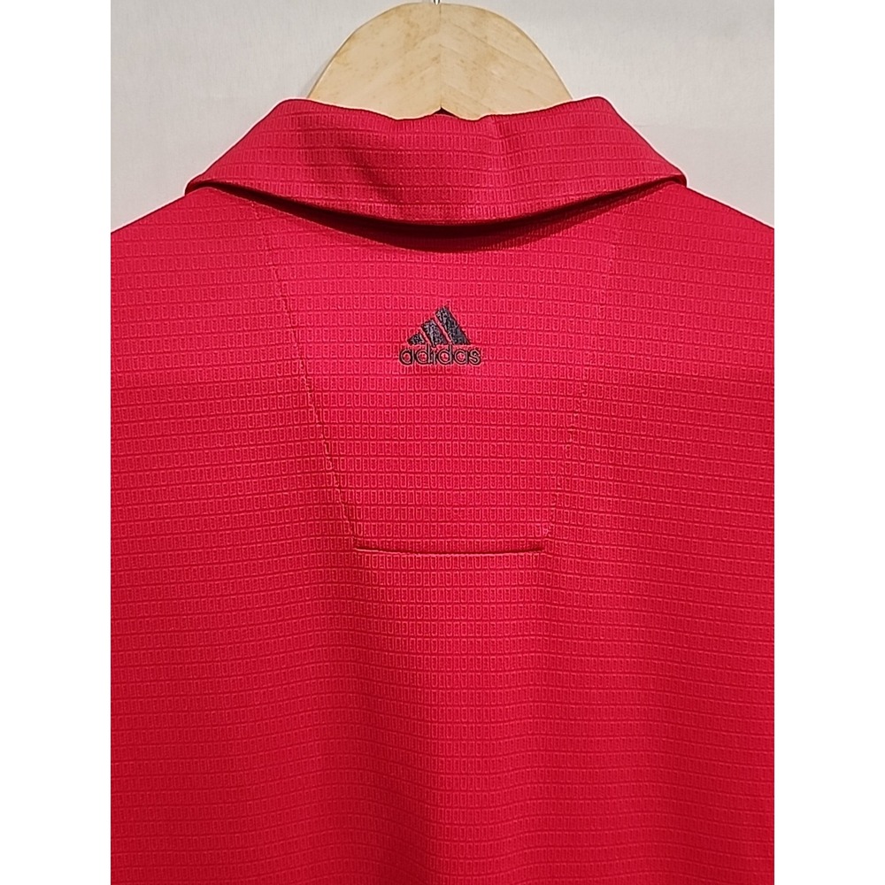 Adidas Climalite Golf Polo Mens L Red/Gray Short Sleeve, Collar, Embroidered - Picture 11 of 11